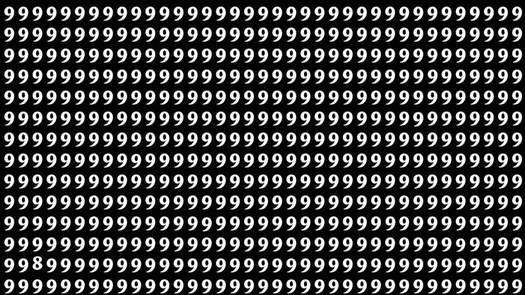 Observation Find it Out: Within 6 Seconds Spot The Number 8 among 9